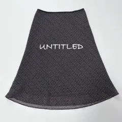 UNTITLED ドット柄 フレア スカート ブラック サイズ3（L相当）