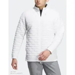 【新品L】アディダスゴルフ 保温 中綿ロゴ キルトジャケット　ホワイト