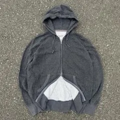 00s OLD UNIQLO 千鳥格子 ジップパーカー ダブルジップ Y2K