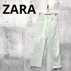 ZARA ザラ レディース カットオフ ストレートデニム ストレートジーンズ