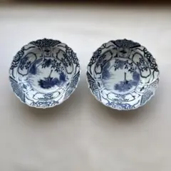 なます皿 鉢 3枚 染付 芙蓉手 花文様 花弁縁 銘 江戸 明治 美品 明 古染付芙蓉手七宝文輪花鉢 | LYAN ARTS' Collection online