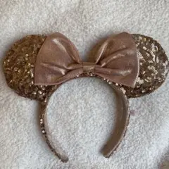 ディズニー　ミニー　カチューチャ　ピンク　リボン　スパンコール　美品