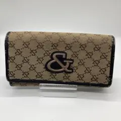 ＆by Pinky&dianneロゴ入り ベージュ 長財布