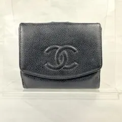 CHANEL シャネル キャビアスキン ココマーク 二つ折り財布 ブラックのサムネイル