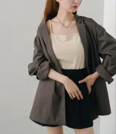 kastane デザインオーバーシャツジャケット ブラウン