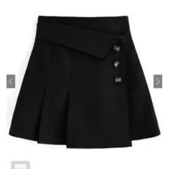 GRL インパン裏地付きアシンメトリーミニスカート[tu725]ブラックSサイズ