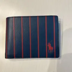 Polo Ralph Lauren二つ折り財布ネイビー/レッドストライプ値下げ可