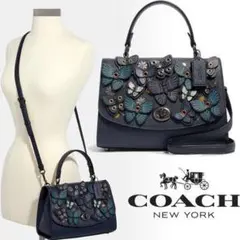 コーチ　バタフライ　アップリケ　2way バッグ