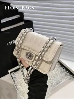 ELOISE BAGS キルティング チェーン ショルダーバッグ ホワイト