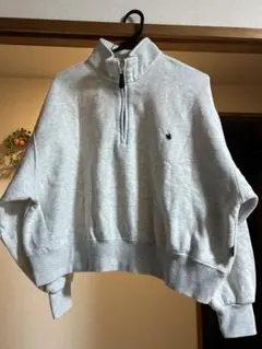 POLO ハーフジップ トレーナー グレー