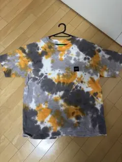 タイダイデザイン Tシャツ グレー/オレンジ