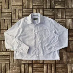 00s eddie bauer リメイク ストライプシャツ B.D 短丈 Y2K