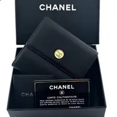⭐️未使用品⭐️　CHANEL　シャネル　ココボタン　ココマーク　二つ折り財布 CHANEL シャネル ココボタン 二つ折り財布 ブラック キャビア