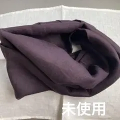 handmade。*ぶどう色リネンの２重スヌード
