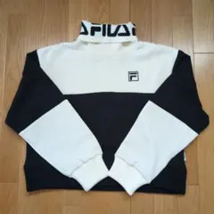 FILA ハイネック スウェット トレーナー ブラック・ホワイト