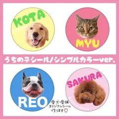 ♡うちの子シール/シンプル♡名入れ　愛犬　愛猫　サンキューシール　ペットシール
