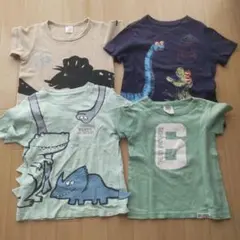 恐竜プリント、他Tシャツセット（キッズ）110 4枚セット