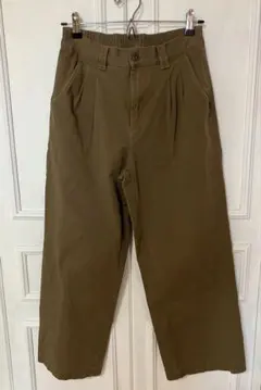 無印良品　婦人　縦横ストレッチチノタックワイドパンツ　M