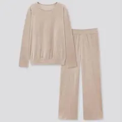 訳あり UNIQLO ウルトラストレッチスムースセット ベージュ M