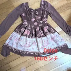 リズリサ　クローゼット　柄　ブラウン　ワンピース