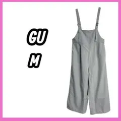 [GU] ジーユー　バックル付き　サロペット　ワイドパンツ　ベージュ　薄手　M