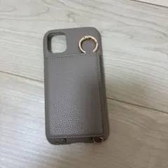 モカレザー風 iPhoneケース カードポケット付きiPhone11（XR可）