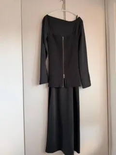 LAGUNAMOON フロントZIPニットビスチェセットM