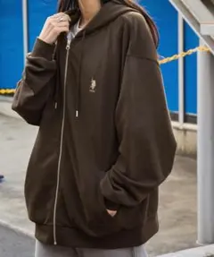 ジップアップパーカー POLO ASSN. 別注 オーバーサイズ メンズ可