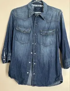 ナノユニバース　デニムシャツ　七分袖