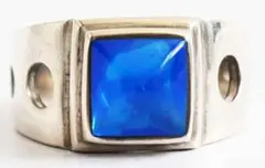 90s/ATMOSPHERE/スクエアーシルバーリング/15号/ブルー/バリ製