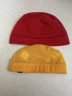 水泳帽 赤と黄色