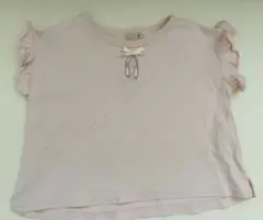 petit main フリル袖 Tシャツ 80 ピンク