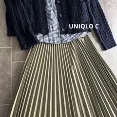 極美品⭐︎ UNIQLO C プリーツ　ロングスカート　ウエストゴム　Aライン