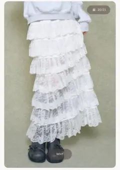 Darich フラワーレースティアードフリルスカート