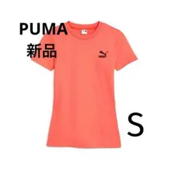 新品 プーマ CLASSICS リブ スリム Tシャツ 半袖トップス オレンジ色