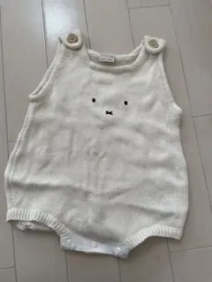 petit main ウサギ刺繍ロンパース 70