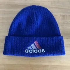 adidas ニット帽 青