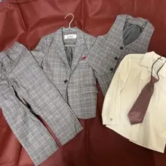 zz-luxi チェック柄フォーマルスーツセット　100サイズ