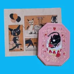 ゴンチャロフ アンジュジュ F ピンク　缶　ネコ　チョコレート 手提げ袋付きのサムネイル