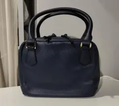 TOPKAPI　本革スクエアハンドバッグ紺色
