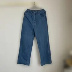デニム パンツ ダメージ　ワイド ブルーのサムネイル
