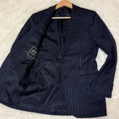 美品 ソブリン テーラードジャケット ストライプ カシミア シルク ウール