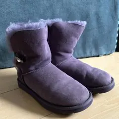 UGG パープル ファー付きショートブーツ22cm