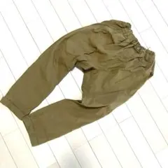 デビロック ベージュ ストレッチ ロングパンツ ウエストゴム 130