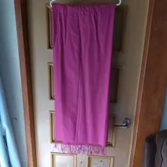 ストール ピンク フリンジ タグなし 素材不明