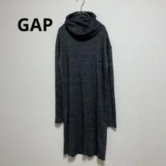 GAPギャップ ニットワンピース 長袖 黒 グレー タートルネック XXS