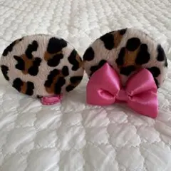 ディズニー　ヒョウ柄レオパード柄　ミニーパッチンピン