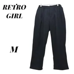 【レトロガール】 クロップドパンツ レディース ブラック Mサイズ