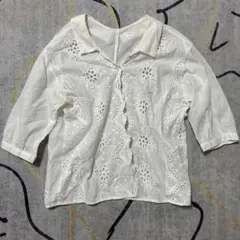 【値下げ】grove刺繍入りホワイトシャツ Mサイズ