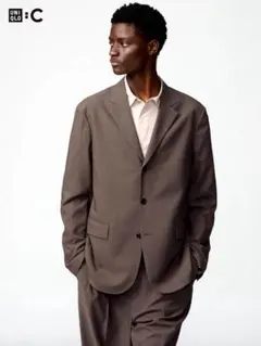 【新品未使用】ユニクロC 感動ジャケット パンツ　セットアップ　ダークブラウン